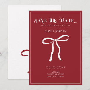 Rote Bogenband-Hochzeit Save The Date