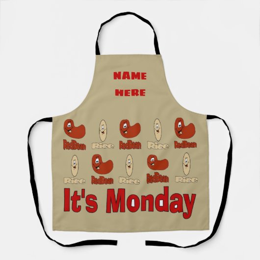 Rote Bohnen & Reis, Design hinzufügen Text, Schürz Schürze (Vorderseite)