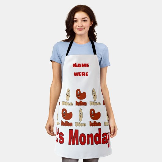 Rote Bohnen & Reis, Design hinzufügen Text, Schürz Schürze (Getragen)