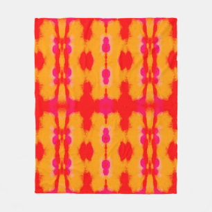 Rote Boho-Mode. Persischer Teppich. Wasserfarbensc Fleecedecke