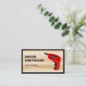 Rote Bohrmaschine für den Power von Leichtholz-Har Visitenkarte (Stehend Vorderseite)