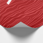 Rote bois Imitat des Monogramms Geschenkpapier (Ecke)