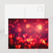 Rote Bokeh-Herzen Postkarte (Vorne/Hinten)