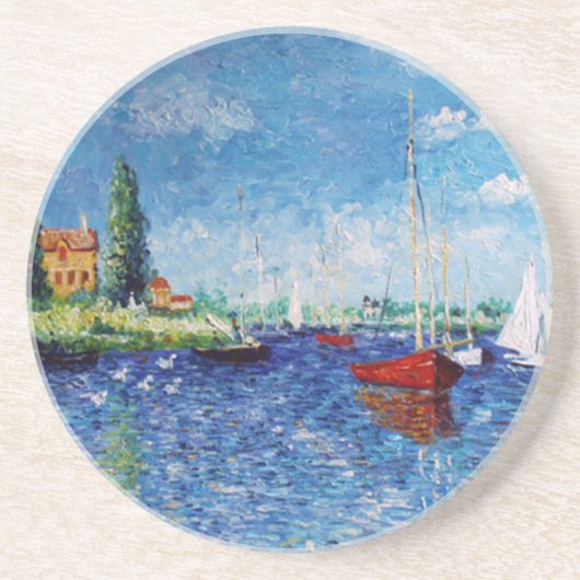 Rote Boote an Argenteuil-Untersetzer Sandstein Untersetzer (Vorne)