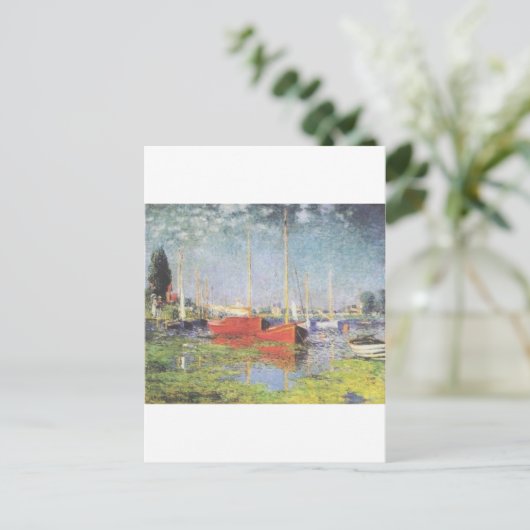 Rote Boote, Argentinien, Claude Monet Postkarte (Stehend Vorderseite)