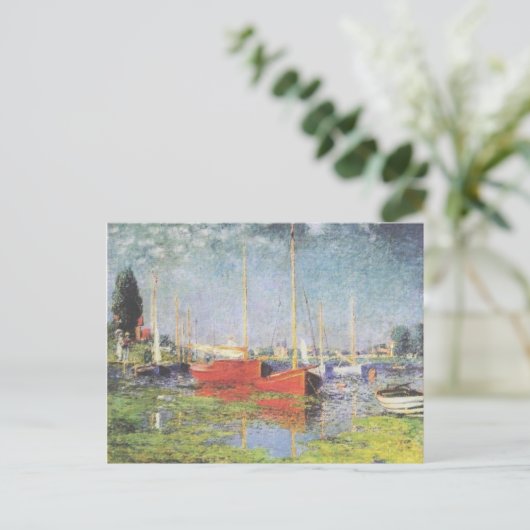 Rote Boote in Argenteuil Postkarte (Stehend Vorderseite)