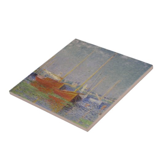 Rote Boote in Argenteuil von Claude Monet Fliese (Seite)
