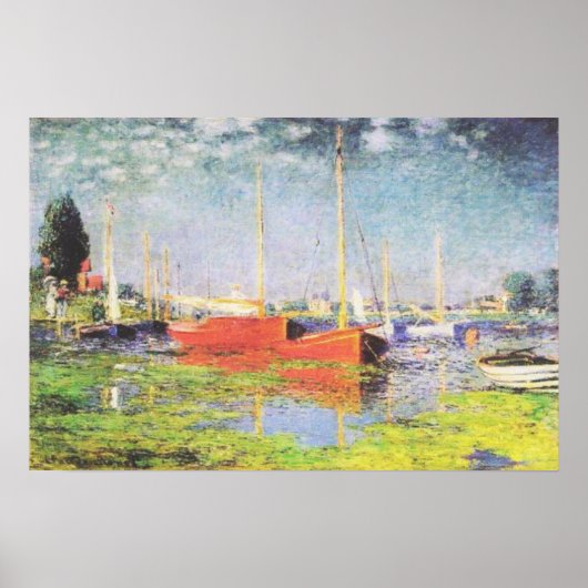 Rote Boote in Argenteuil von Claude Monet Poster (Vorne)