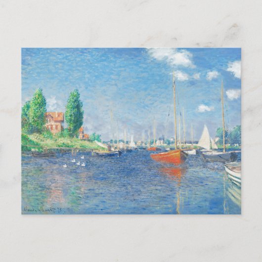 Rote Boote in Argenteuil von Monet Postkarte (Vorderseite)