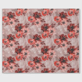 Rote, bordeauxrote Blume. Geschenkpapier (Flach)