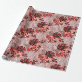 Rote, bordeauxrote Blume. Geschenkpapier (Ungerollt)