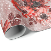 Rote, bordeauxrote Blume. Geschenkpapier (Rolleneckpunkt)