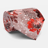 Rote, bordeauxrote Blume. Krawatte (Gerollt)