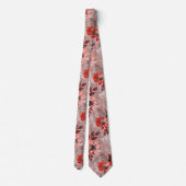 Rote, bordeauxrote Blume. Krawatte (Rückseite)