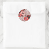 Rote, bordeauxrote Blume. Runder Aufkleber (Tasche)