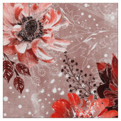 Rote, bordeauxrote Blume. Stoff (Nahaufnahme)