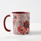 Rote, bordeauxrote Blume. Tasse (Links)