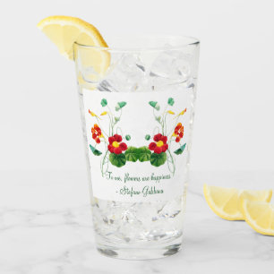 rote botanische minimalistische Vintage für sie Glas