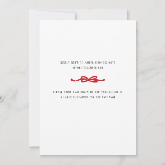 Rote Bows und Holly Garland Einladung (Rückseite)