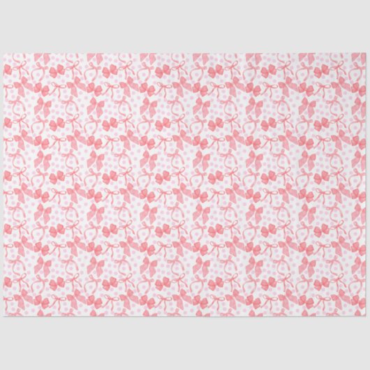 Rote Bows und rosa Punkte Seidenpapier (Vorderseite)