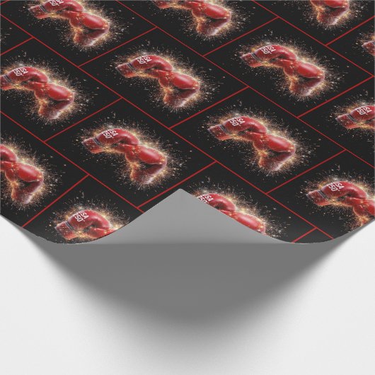 Rote Boxhandschuhe für die USA 250. Geschenkpapier (Ecke)