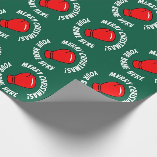 Rote Boxhandschuhe für Weihnachtsverpackung Geschenkpapier (Ecke)