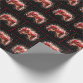 Rote Boxhandschuhe in Feuerwerken Geschenkpapier (Ecke)