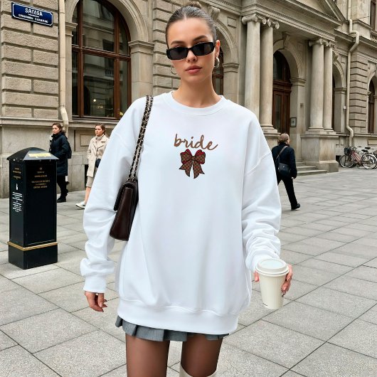 Rote + braun karierte Fliege BRIDE Sweatshirt