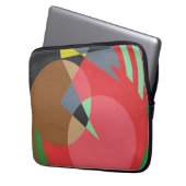 Rote & braune moderne Kunst-Laptoptasche Laptopschutzhülle (Vorderseite Links)
