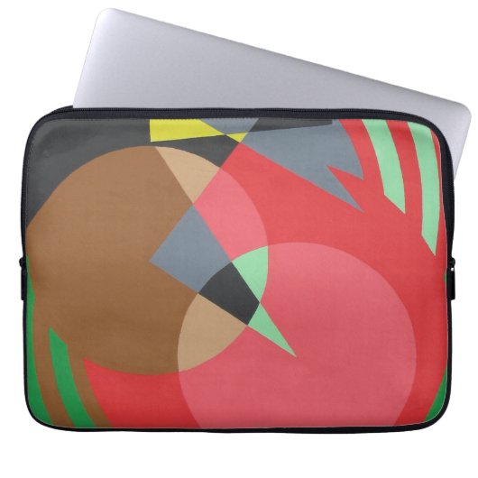 Rote & braune moderne Kunst-Laptoptasche Laptopschutzhülle (Vorderseite)