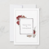 Rote braune Rose Wasserfarben Save The Date (Rückseite)