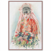 Rote Braut bei chinesischer Hochzeit in Shanghai Aufkleber (Vorderseite)