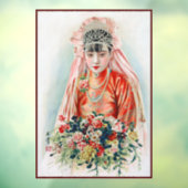 Rote Braut bei chinesischer Hochzeit in Shanghai Fensteraufkleber (Blatt 3)