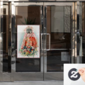 Rote Braut bei chinesischer Hochzeit in Shanghai Fensteraufkleber (Büro Tür)