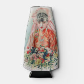 Rote Braut bei chinesischer Hochzeit in Shanghai Flaschenkühler (Vorderseite)