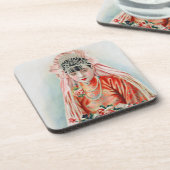 Rote Braut bei chinesischer Hochzeit in Shanghai Getränkeuntersetzer (Linke Seite)