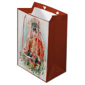 Rote Braut bei chinesischer Hochzeit in Shanghai Mittlere Geschenktüte (Vorderseite Schrägansicht)