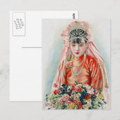 Rote Braut bei chinesischer Hochzeit in Shanghai Postkarte (Vorne/Hinten)