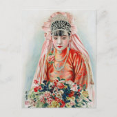 Rote Braut bei chinesischer Hochzeit in Shanghai Postkarte (Vorderseite)