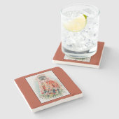 Rote Braut bei chinesischer Hochzeit in Shanghai Steinuntersetzer (Seitenansicht)