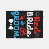 Rote Braut und Groom Funny Wedriage Party 4 Fleecedecke (Vorderseite (Horizontal))