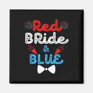 Rote Braut und Groom Funny Wedriage Party 4 Magnet