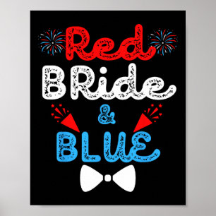 Rote Braut und Groom Funny Wedriage Party 4 Poster