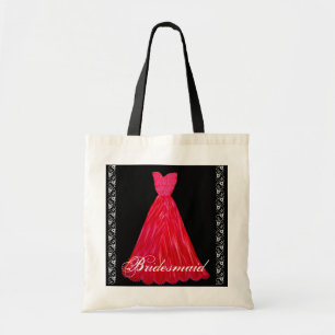ROTE Brautjungfer kleidet BaumwollTaschen-Tasche Tragetasche