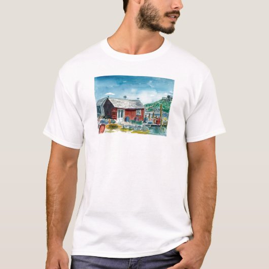 rote Bretterbude bei Menemsha T-Shirt (Vorderseite)