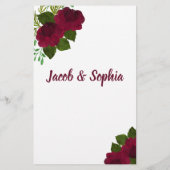 ROTE BRIDE & GROOM TRIVIA DUSCHKARTE FLYER (Hinten)