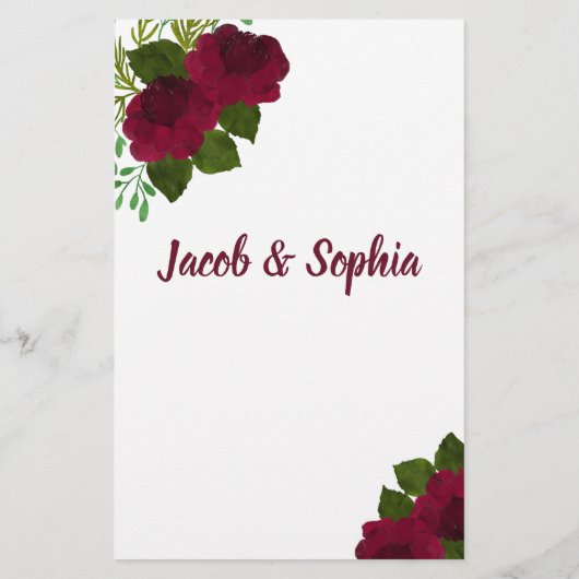 ROTE BRIDE & GROOM TRIVIA DUSCHKARTE FLYER (Hinten)