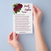 ROTE BRIDE & GROOM TRIVIA DUSCHKARTE FLYER (Handgriff)