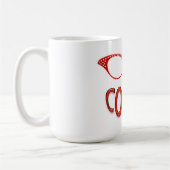 Rote Brille lächelt Kaffee Kaffeetasse (Links)