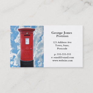 Rote britische Postbox Visitenkarte